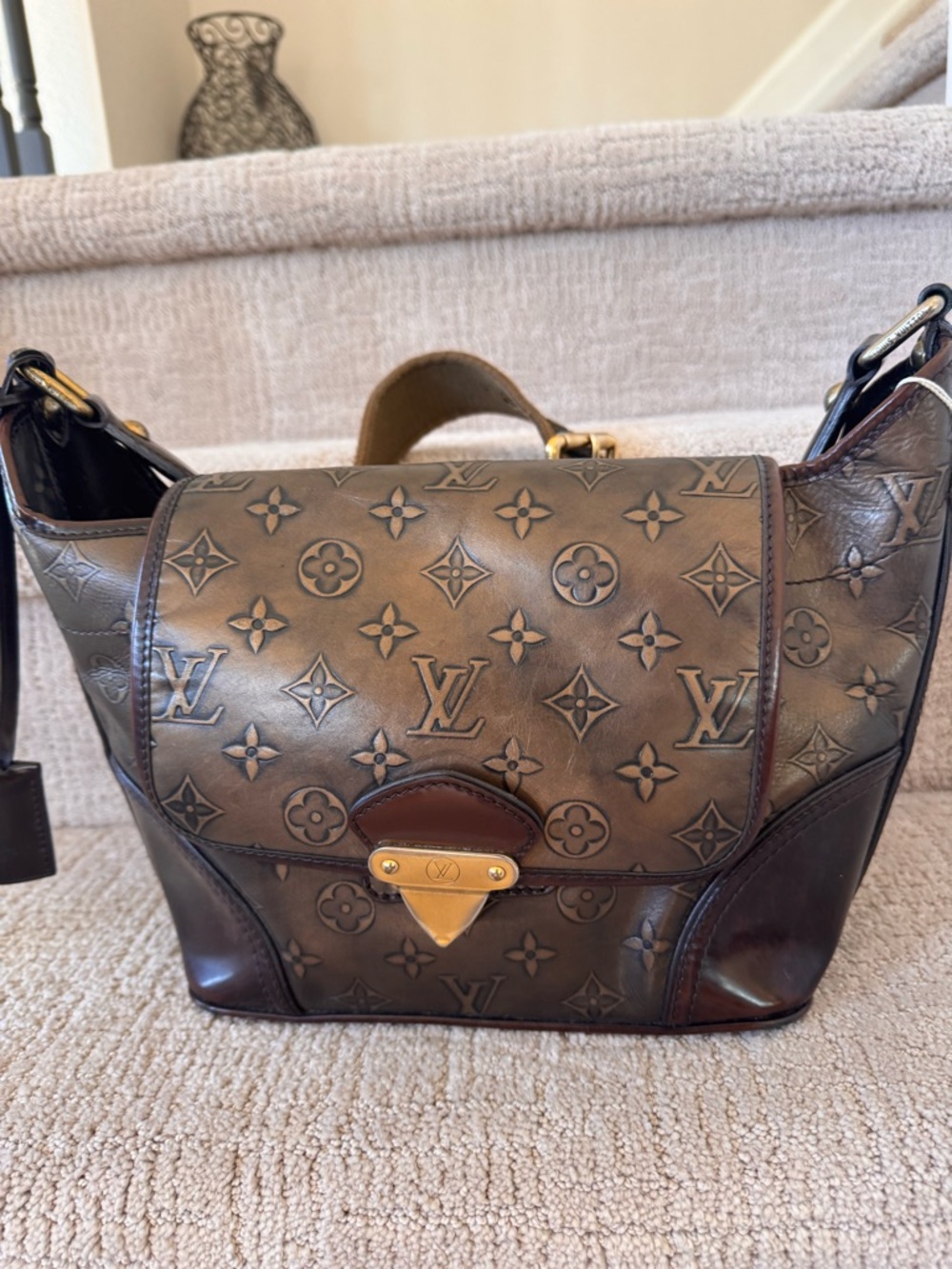 Authentic Louis Vuitton Sergeant PM Monogram Leather Shoulder Bag